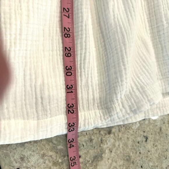 J Crew Re-Imagined Womens XS Mini Dress White Smocked Square Neck Gauzy Lined - Picture 12 of 12